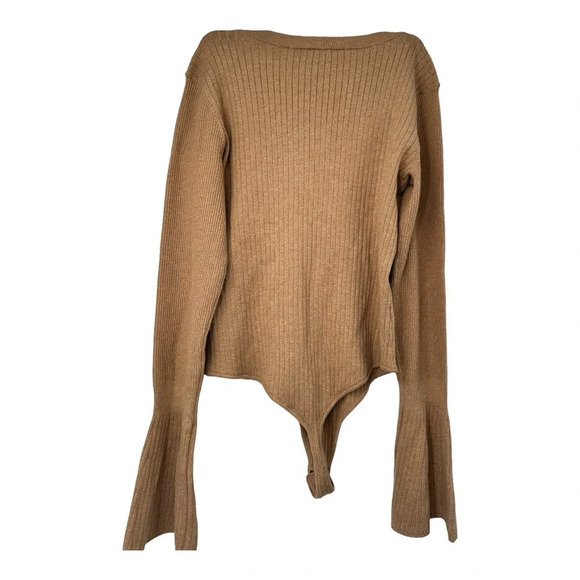 Paige Ribbed Long Sleeve Sweater Mimi Body Suit in brow NWOT - Picture 4 of 11